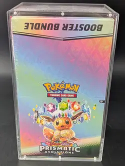 Pokemon SV8.5 Prismatic Evolutions Sealed Booster Bundle Display W/Acrylic Case - Image 1