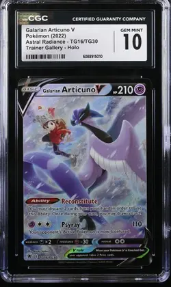 Pokemon Galarian Articuno V 2022 Astral Radiance TG16/TG30 CGC 10 - Image 1