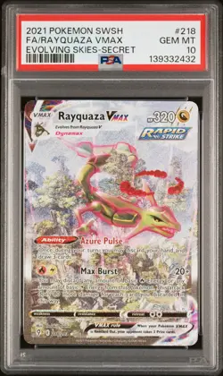 2021 POKEMON SWORD & SHIELD EVOLVING SKIES SECRET FULL ART/RAYQUAZA VMAX PSA 10 - Image 1