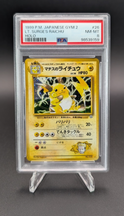 Lt. Surge's Raichu 1999 Pokemon Japanese Gym 2 Holo #26 PSA 8 - Image 1