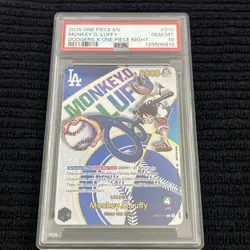 2025 ONE PIECE PROMOS DODGERS X ONE PIECE NIGHT #010 MONKEY D. LUFFY PSA 10 - Image 1