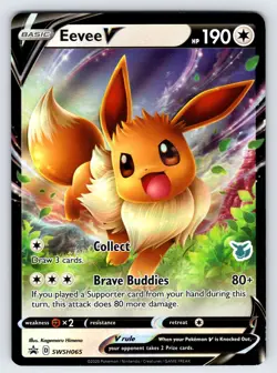 Eevee V SWSH065 Battle Academy Eevee Deck Pokemon Card TCG Promo Rare Stamped Nm - Image 1