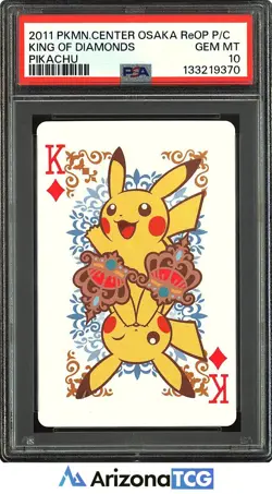 Pokemon Pikachu King Of Diamonds Pokemon Center Osaka ReOP Playing Card PSA 10 - Image 1