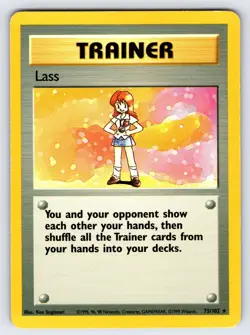 Lass 75/102 1999 Base Set Unlimited Pokemon Card Sugimori Vintage Rare - Mp - Image 1