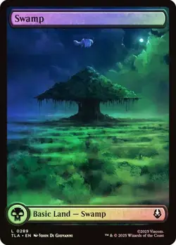 Foil 2x Avatar Full Art Swamp Land, Magic the Gathering Land, 2 Pack, 289 - Image 1