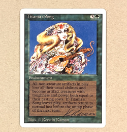 1x Vintage MTG Revised 3rd ed * Titania's Song * Signed by artist Kerstin Kaman* - Image 1