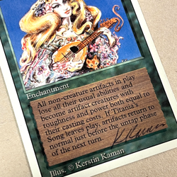 1x Vintage MTG Revised 3rd ed * Titania's Song * Signed by artist Kerstin Kaman* - Image 3