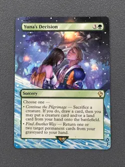 Yuna's Decision MTG Final Fantasy Commander Hand Painted Full Altered Art Jeckho - Image 1