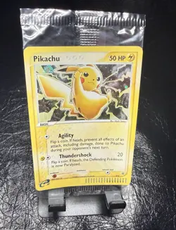 SEALED SWIRL 2003 POKEMON PIKACHU 12 holo black star promo & Meowth 13 - Image 1