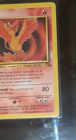 🔥1995 Pokemon TCG WOTC Moltres 27/62 Fossil Regular Vintage - Image 3