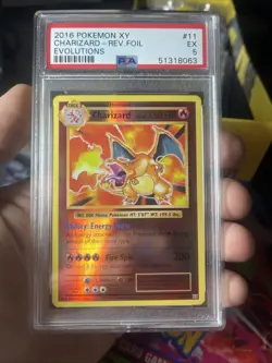 2016 Pokemon CHARIZARD 11/108 Evolutions Reverse Holo Rare English PSA 5 - Image 1