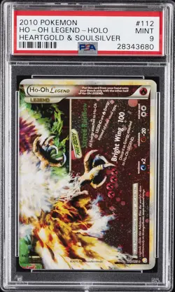 2010 POKEMON HEARTGOLD & SOULSILVER #112 HO-OH LEGEND-HOLO PSA 9 - Image 1