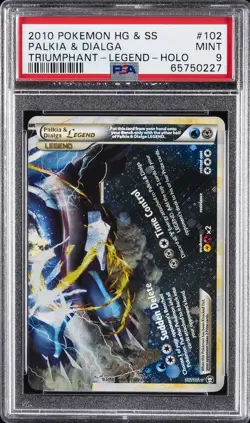 2010 POKEMON HEARTGOLD & SOULSILVER TRIUMPHANT PALKIA & DIALGA LEGEND-HOLO PSA 9 - Image 1