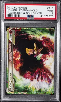 2010 POKEMON HEARTGOLD & SOULSILVER #111 HO-OH LEGEND-HOLO PSA 9 - Image 1