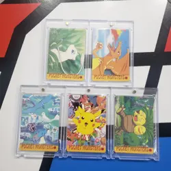 Lot of 5 Holo Prism Foil Japanese Pokemon Vending Stickers MEW CHARIZARD PIK 30s - Image 5