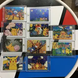 Lot of 10 Holo Prism Foil Japanese Pokemon Vending Stickers Charizard Jiggl 370s - Image 1