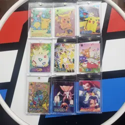 Lot of 9 Holo Prism Foil Japanese Pokemon Vending Stickers TEAM ROCKET+ 270s - Image 1