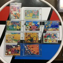 Lot of 10 Holo Prism Foil Japanese Pokemon Vending Stickers Meowth 450s - Image 1