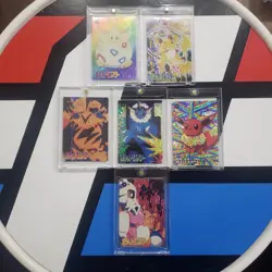Lot of 6 Holo Prism Foil Japanese Pokemon Vending Stickers Eevee Vaporeon 280s - Image 1