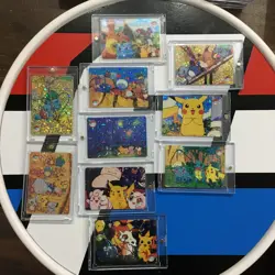 Lot of 10 Holo Prism Foil Japanese Pokemon Vending Stickers Charizard 360s370s - Image 1