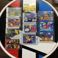 Lot of 11 Holo Prism Foil Japanese Pokemon Vending Stickers Pikachu Ash 290s300s - Image 1