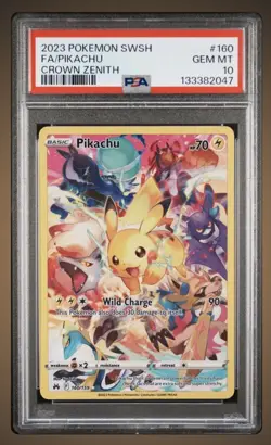 Pokemon Pikachu 160/159 Crown Zenith Secret Rare Full Art Holo PSA 10 - Image 1
