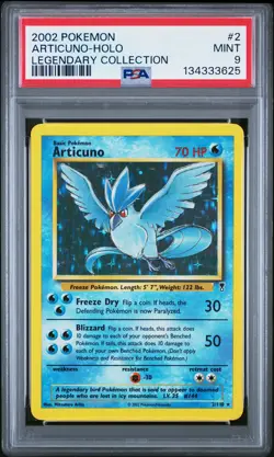 2002 Pokemon Legendary Collection #2 Articuno-Holo Legendary Collection PSA 9 - Image 1