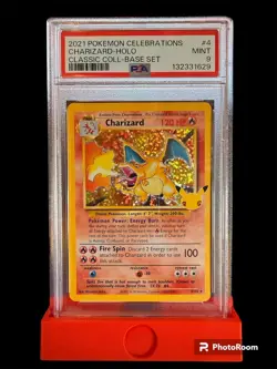 2021 Pokemon Celebrations Classic Coll Base Set #4 Charizard Holo PSA 9 - Image 1