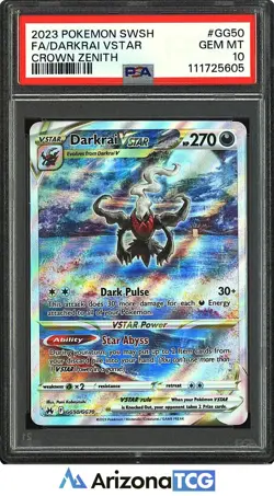 Pokemon 2023 Darkrai VSTAR GG50/GG70 Full Art Crown Zenith GEM MINT PSA 10 - Image 1