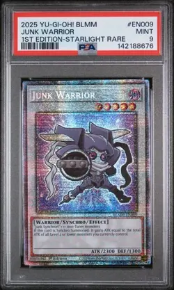 Yu-Gi-Oh! TCG 2025 Junk Warrior BLMM-EN009 Secret Rare PSA 9 English - Image 1