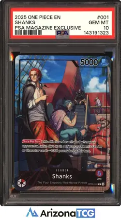 One Piece 2025 Shanks OP09-001 PSA Magazine Exclusive GEM MINT PSA 10 - Image 1