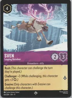 Disney Lorcana Winterspell (11) #60/204 Sven - Leaping Reindeer - Image 1