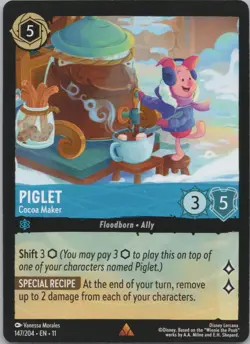 Disney Lorcana Winterspell (11) #147/204 Piglet - Cocoa Maker - Image 1