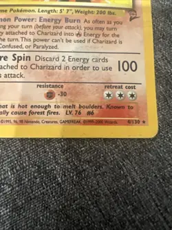 Pokemon TCG Charizard Base Set 2 Holo Card 4/130 - Image 3