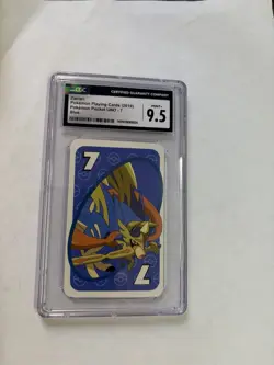 2019 Pokemon Playing Cards Pocket Uno 7 Zacian Blue CGC 9.5 Mint+ - Image 1