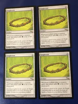 Tangleroot X4 Mirrodin Ex Condition See Pics Front Back - Image 1