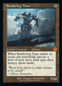 1x Sundering Titan - Retro Frame NM Eng MTG - Brother's War - Image 1