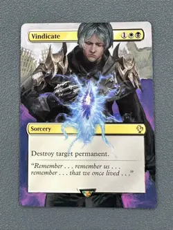 Vindicate MTG Final Fantasy Commander Hand Painted Borderless Full Altered Art V - Image 1