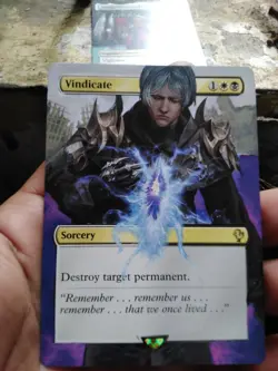 Vindicate MTG Final Fantasy Commander Hand Painted Borderless Full Altered Art V - Image 2