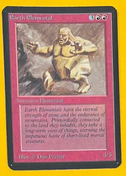 MTG EARTH ELEMENTAL Alpha (OldManMTG 008-256) - Image 1