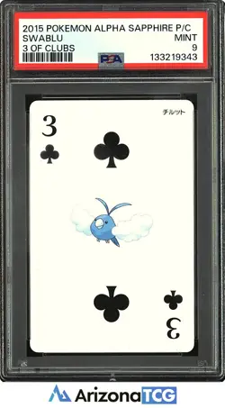 Pokemon 2015 Swablu 3 Of Clubs Alpha Sapphire Playing Cards Japanese PSA 9 - Image 1