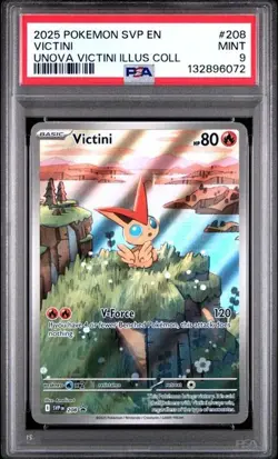 Pokemon Victini 2025 SVP Black Star Promo Unova Victini Il. Coll. #208 PSA 9 - Image 1