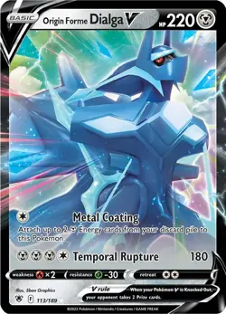 Origin Forme Dialga V 113/189 Ultra Rare SWSH10: Astral Radiance Pokemon Card - Image 1