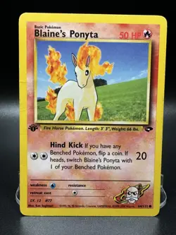 Pokemon TCG Blaine's Ponyta Gym Challenge 64/132 Regular 1st Edition - LP/MP - Image 1
