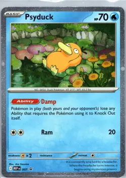Pokemon TCG Psyduck MEP 007 Black Star Promo Cosmos Holo Promo Rare - Image 1