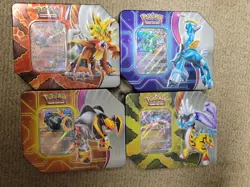Pokemon TCG Paradox Destinies Tins - Full Art Set Lot Of 4 - Image 1