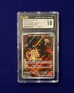 CGC 10 Team Rocket's Meowth #203 Destined Rivals 2025 Pokemon GEM MINT - Image 1