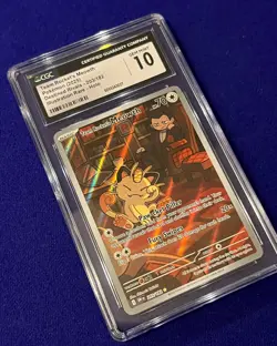 CGC 10 Team Rocket's Meowth #203 Destined Rivals 2025 Pokemon GEM MINT - Image 2