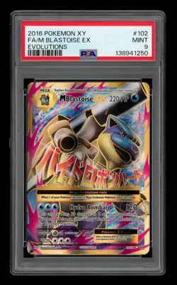 2016 Pokemon Xy Evolutions: #102 Fa/M Blastoise Ex PSA 9 MINT - Image 1