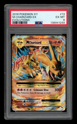 2016 Pokemon Xy Evolutions: # 13 M Charizard Ex PSA 6 EX-MT - Image 1